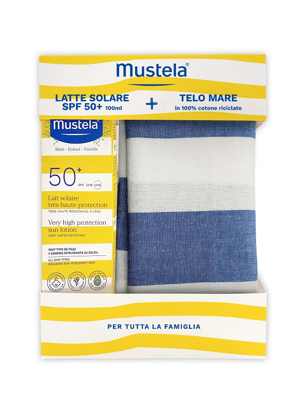 MUSTELA LATTE SOLARE 100 ML + TELO MARE - Farmacia De Pasquale