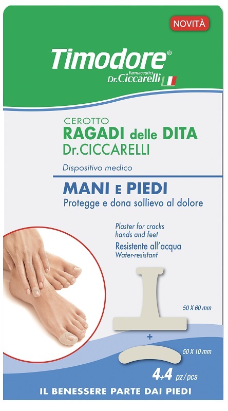 TIMODORE CEROTTO RAGADI DITA MANI E PIEDI 50X60 MM 4 PEZZI + 50X10 MM 4 PEZZI - Farmacia De Pasquale