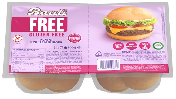 BAULI FREE PANINI HAMBURGER 4 PEZZI DA 75 G - Farmacia De Pasquale