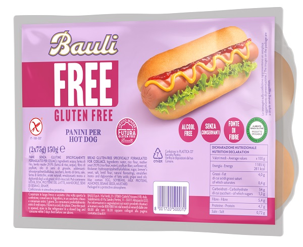 BAULI FREE PANINI HOT DOG 2 PEZZI DA 75 G - Farmacia De Pasquale