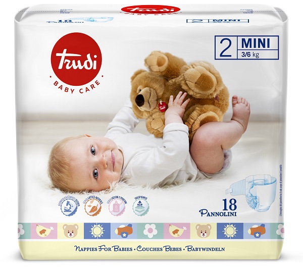 TRUDI BABY CARE PANNOLINO PER BAMBINI MINI 3/6KG 18 PEZZI - Farmacia De Pasquale