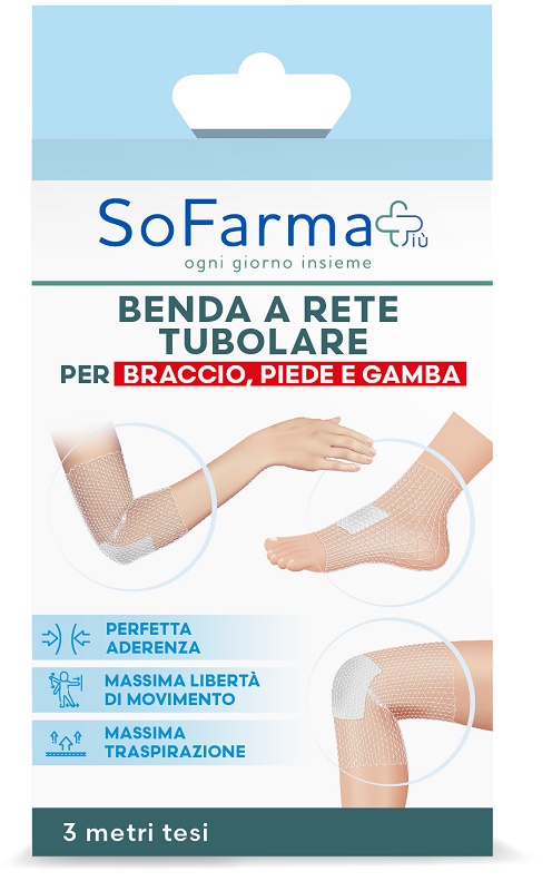 BENDA A RETE TUBOLARE SOFARMAPIU' PER BRACCIO PIEDE E GAMBA  3 METRI TESI - Farmacia De Pasquale