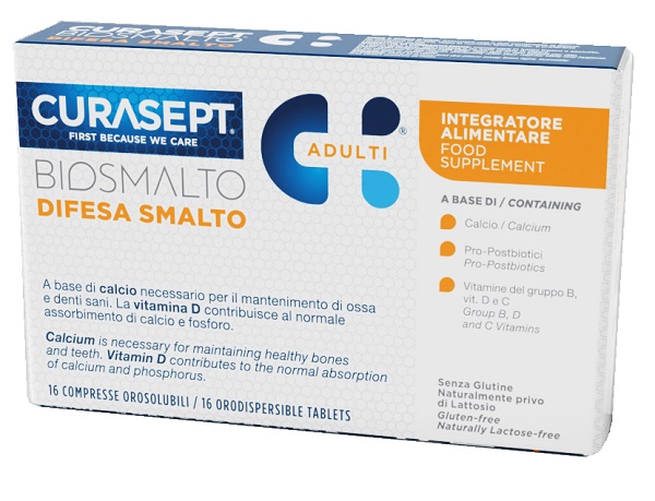 CURASEPT BIOSMALTO DIFESA SMALTO ADULTI 16 COMPRESSE OROSOLUBILI - Farmacia De Pasquale