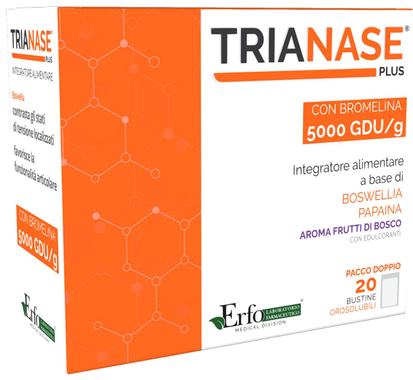 TRIANASE PLUS FRUTTI BOSCO 20 BUSTINE SENZA GLUTINE NATURALMENTE PRIVO DI LATTOSIO CON EDULCORANTE - Farmacia De Pasquale
