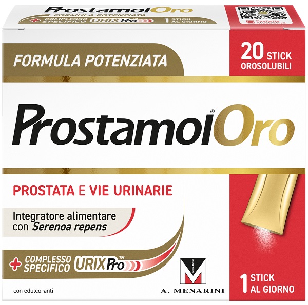PROSTAMOL ORO 20 STICK OROSOLUBILI DA 1,6 G GUSTO FRUTTI ROSSI CON EDULCORANTI SENZA ZUCCHERI SENZA GLUTINE NATURALMENTE PRIVO DI LATTOSIO - Farmacia De Pasquale