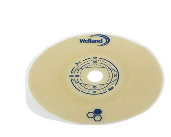 PLACCA PIANA RITAGLIABILE AURUM2 URO PER UROSTOMIA DIAMETRO 13-40 MM FLANGIA 45 MM 5 PEZZI - Farmacia De Pasquale