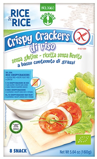 RICE&RICE CRISPY CRACKERS 100% RISO 160 G SENZA LIEVITO - Farmacia De Pasquale