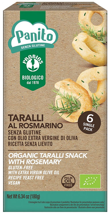 PANITO TARALLI ROSMARINO SENZA GLUTINE E SENZA LIEVITO 180 G - Farmacia De Pasquale