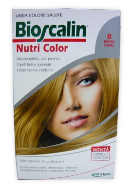 BIOSCALIN NUTRI COLOR 8 BIONDO CHIARO SINCROB 124 ML - Farmacia De Pasquale