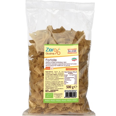 ZER% GLUTINE FARFALLE DI RISO INTEGRALE BIO 500 G - Farmacia De Pasquale