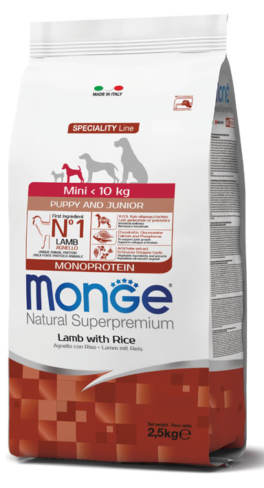 MONGE MINI PUPPY AGNELLO & RISO 2500 G - Farmacia De Pasquale