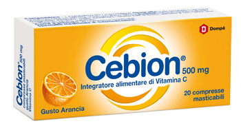 CEBION MASTICABILE ARANCIA VITAMINA C 500 MG 20 COMPRESSE - Farmacia De Pasquale