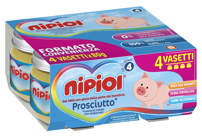 NIPIOL OMOGENEIZZATO PROSCIUTTO 4 X 80 G - Farmacia De Pasquale
