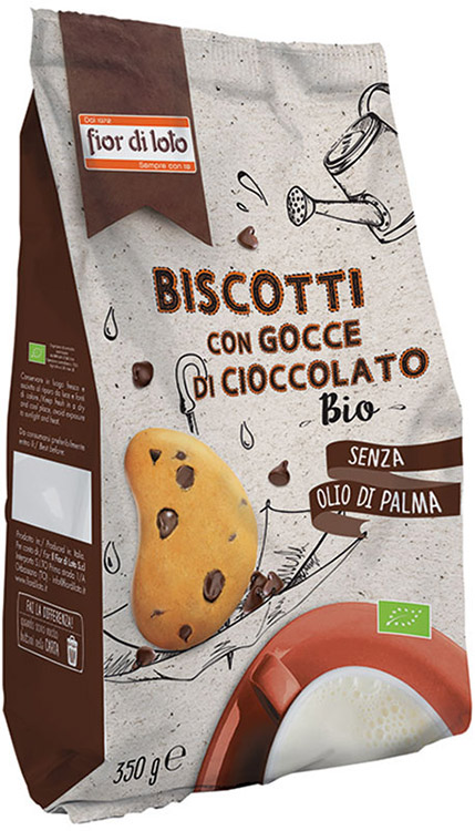 BISCOTTI CON GOCCE DI CIOCCOLATO BIO 350 G - Farmacia De Pasquale