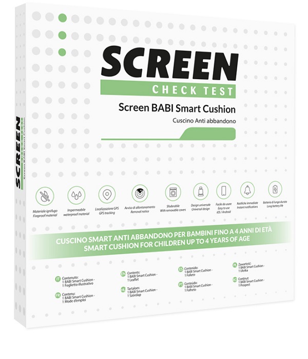SCREEN BABI SMART CUSHION CUSCINO ANTIABBANDONO SEGGIOLINO AUTO CON ALLARME SONORO SU APP - Farmacia De Pasquale