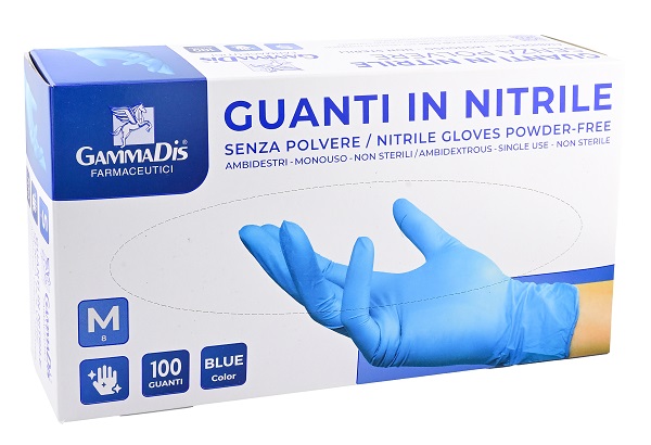 GUANTI NITRILE SENZA POLVERE SMALL 100 PEZZI GAMMADIS - Farmacia De Pasquale