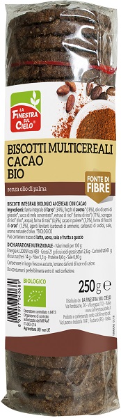 BISCOTTI MULTICEREALI CACAO BIO 250 G - Farmacia De Pasquale