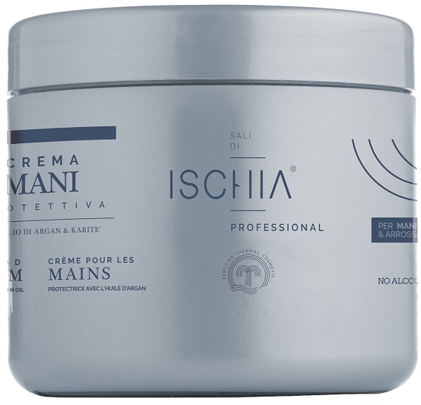 SALI DI ISCHIA CREMA MANI PROTETTIVA PER MANI SCREPOLATE & ARROSSATE CON OLIO DI ARGAN & KARITE' 500 ML - Farmacia De Pasquale