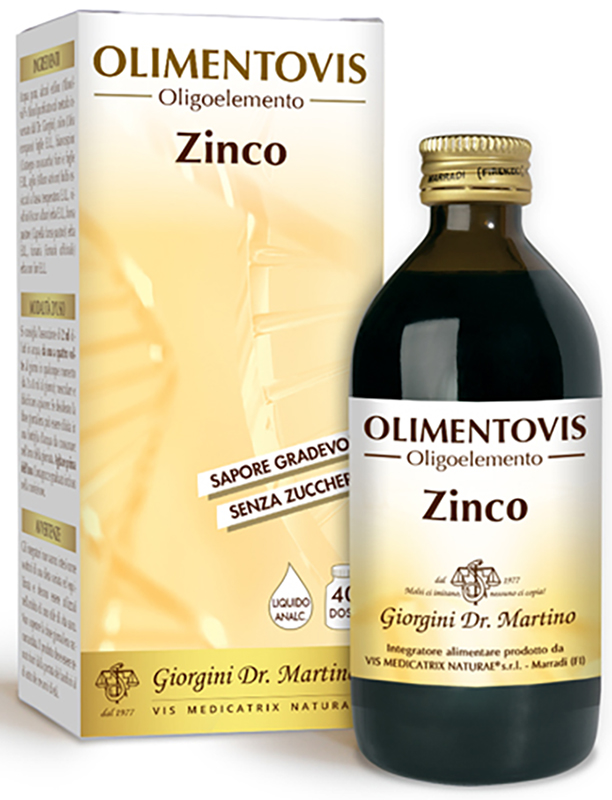 OLIMENTOVIS OLIGOELEMENTO ZINCO LIQUIDO ANALCOLICO SENZA ZUCCHERI 200 ML 40 DOSI - Farmacia De Pasquale