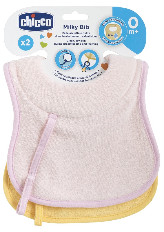 CHICCO BAVAGLINE 0M+ 2PZ ROSA - Farmacia De Pasquale