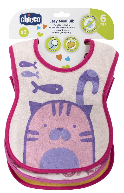CHICCO BAVAGLINO PAPPA 6M 3 PEZZI GIRL - Farmacia De Pasquale