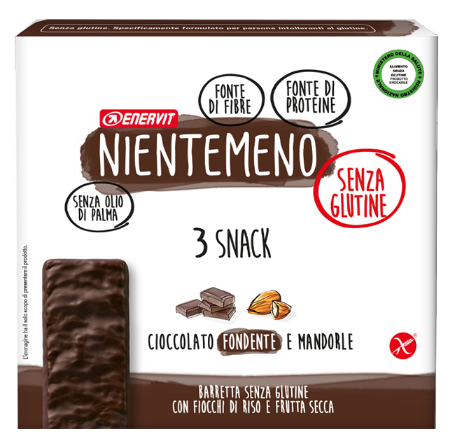 NIENTEMENO BAR FONDENTE MANDORLE 3 X 33 G - Farmacia De Pasquale