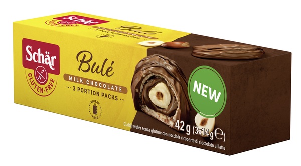 SCHAR BULE' CIALDE WAFER CON NOCCIOLA RICOPERTE DI CIOCCOLATO AL LATTE 3 PORZIONI DA 14 G - Farmacia De Pasquale