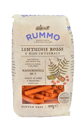 RUMMO MACCHERONCELLI N 7 LENTICCHIE ROSSE E RISO INTEGRALE 300 G - Farmacia De Pasquale