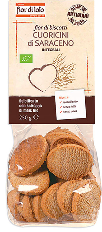 FIOR DI LOTO CUORICINI DI GRANO SARACENO INTEGRALE 250 G - Farmacia De Pasquale