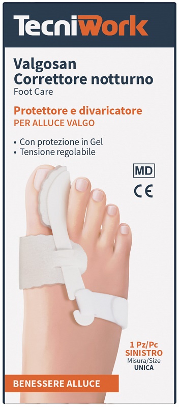CORRETTORE NOTTURNO PER ALLUCE VALGO SINISTRO MISURA UNICA VALGOSAN 1 PEZZO - Farmacia De Pasquale