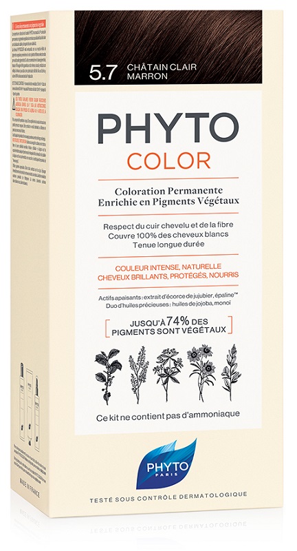 PHYTOCOLOR 5,7 CASTANO CHIARO TAB LATTE + CREMA + MASCHERA + 1 PAIO DI GUANTI - Farmacia De Pasquale