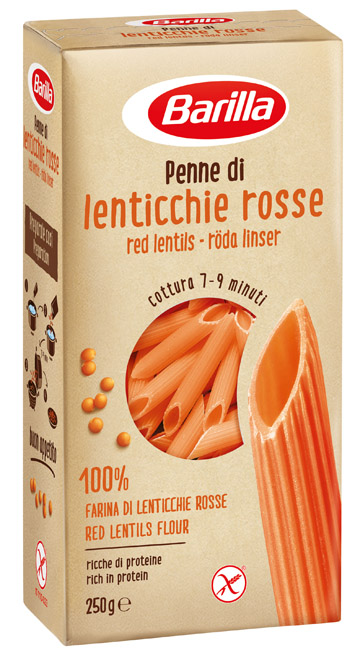 BARILLA PENNE DI LENTICCHIE ROSSE 250 G - Farmacia De Pasquale