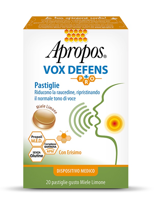 APROPOS VOX DEFENS PRO MIELE LIMONE 20 PASTIGLIE - Farmacia De Pasquale