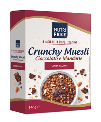 NUTRIFREE CRUNCHY MIX CIOCCOLATO E MANDORLE 340 G - Farmacia De Pasquale