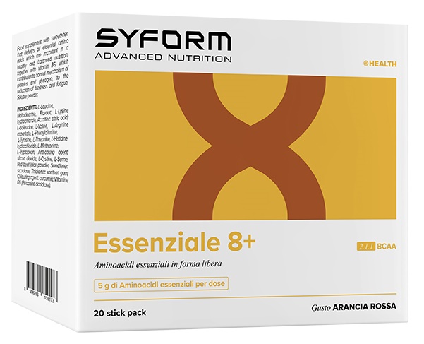 ESSENZIALE 8+ 20 STICK PACK GUSTO ARANCIA ROSSA - Farmacia De Pasquale