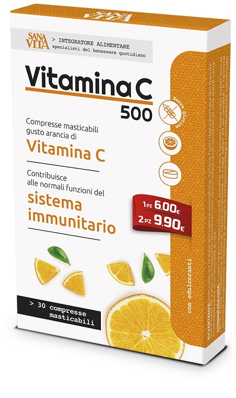 SANAVITA VITAMINA C MASTICABILE 30 COMPRESSE - Farmacia De Pasquale