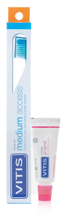 VITIS SPAZZOLINO MEDIUM ACCESS + VITIS DENTRIFRICIO GINGIVAL 15 ML - Farmacia De Pasquale