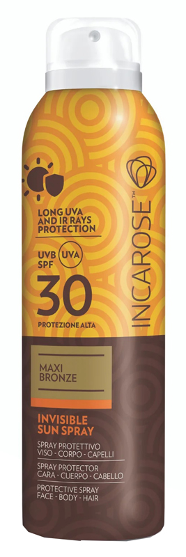 INCAROSE MAXI BRONZE INVISIBLE SUN SPRAY SPF30 150 ML - Farmacia De Pasquale