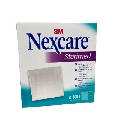 GARZA COMPRESSA NEXCARE STERIMED IN COTONE 20 FILI 18X40CM MULTILINGUAL 100 PEZZI - Farmacia De Pasquale