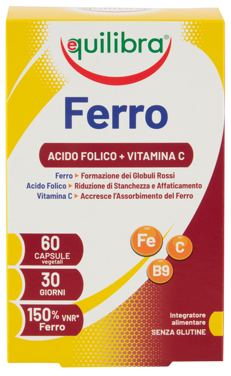 FERRO CON ACIDO FOLICO + VITAMINA C 60 CAPSULE - Farmacia De Pasquale
