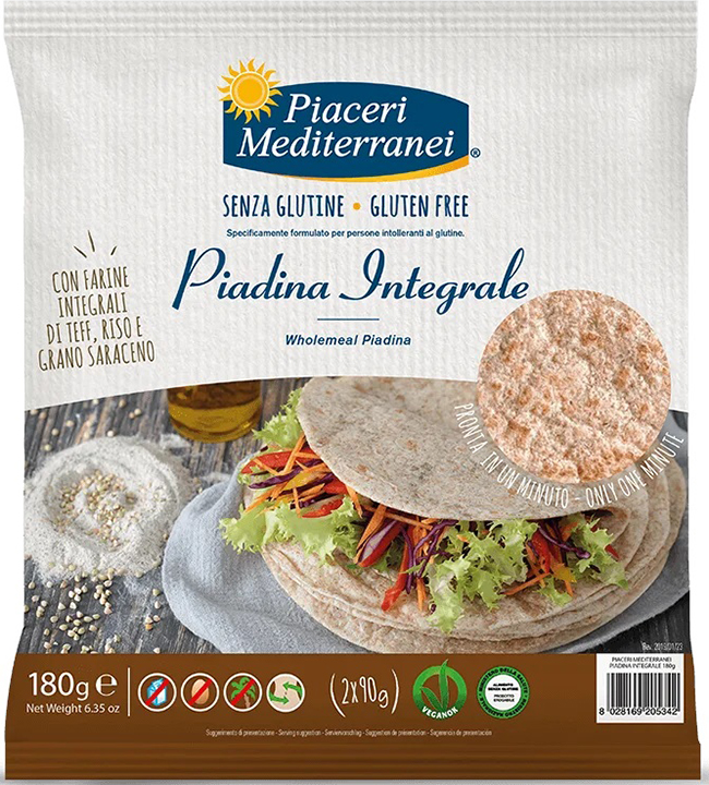 PIACERI MEDIT PIADINA INTEGRALE 180 G - Farmacia De Pasquale