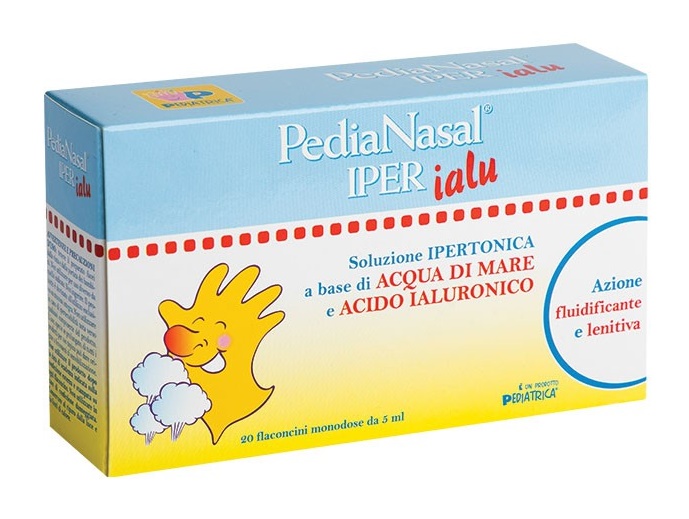 PEDIANASAL IPER SOLUZIONE IPERTONICA CON ACIDO IALURONICO 20 FLACONCINI MONODOSE DA 5 ML - Farmacia De Pasquale
