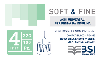 AGO PER PENNA DA INSULINA SOFT&FINE 32 GAUGE 4 MM 100 PEZZI - Farmacia De Pasquale