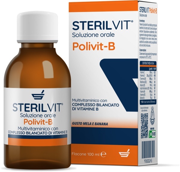 STERILVIT POLIVIT-B SOLUZIONE ORALE GUSTO MELA BANANA 100 ML - Farmacia De Pasquale