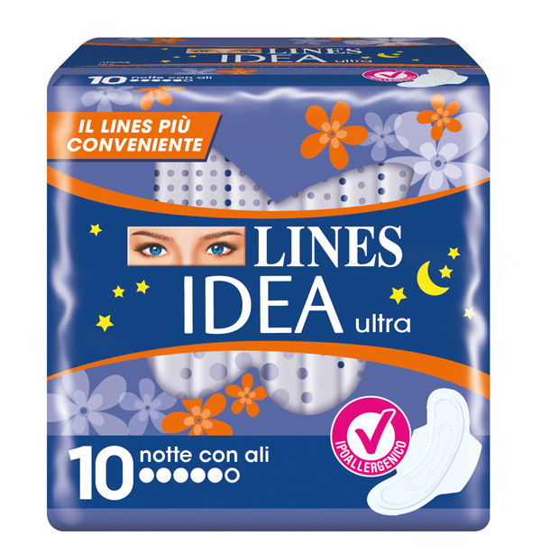 IDEA ULTRA ASSORBENTE NOTTE CON ALI 10 PEZZI - Farmacia De Pasquale