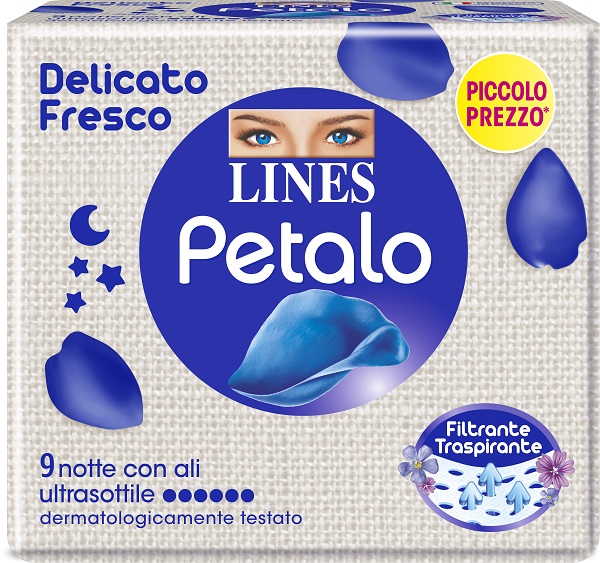 LINES PETALO BLU ASSORBENTE NOTTE 9 PEZZI - Farmacia De Pasquale