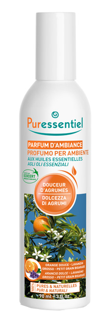 PURESSENTIEL PROFUMO AMBIENTE DOLCEZZA AGRUMI ECOCERT 90 ML - Farmacia De Pasquale