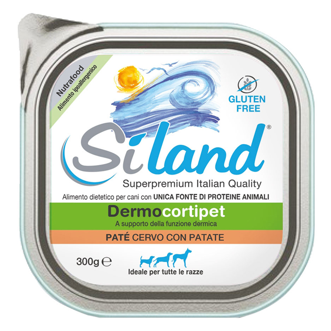 SILAND DERMOCORTIPET UMIDO CANE CERVO/PATATA 300 G - Farmacia De Pasquale