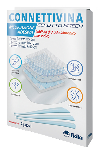 CEROTTO CONNETTIVINA HITECH 4 MISURE MISTE 2 PEZZI 6 X 7 CM + 1 PEZZO 10 X 10 CM + 1 PEZZO 8 X 12 CM - Farmacia De Pasquale