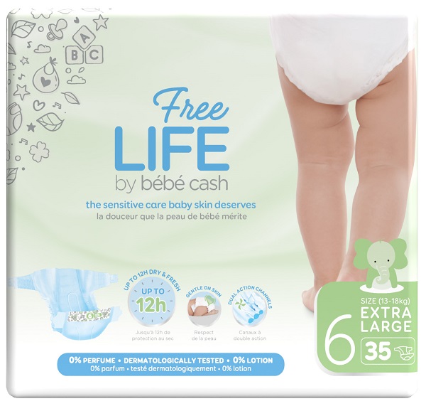 FREELIFE BY BEBECASH PANTS XL TAGLIA 6 17 KG+ GIROVITA FINO A 72 CM 18 PEZZI - Farmacia De Pasquale